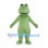 Green Frog Mascot Costume with Small Eyes and Wide Smile