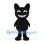 Black Cat Mascot Costume with Wide White Grin
