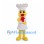 Chicken Chef Mascot Costume with Tall White Hat and Red Scarf
