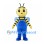 Bee Mascot Costume with Blue Overalls and Blue Wings