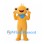 Yellow Alien Mascot Costume with Blue Bandana and Green Backpack