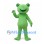 Green Frog Mascot Costume with Large Round Eyes and Webbed Feet