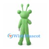 Green Alien Mascot Costume with Eyestalks and Long Antennae