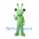 Green Alien Mascot Costume with Eyestalks and Long Antennae