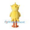 Yellow Duckling Mascot Costume with Orange Beak and Long Legs