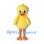 Yellow Duckling Mascot Costume with Orange Beak and Long Legs