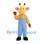 Giraffe Mascot Costume with Blue Overalls and Orange Spots