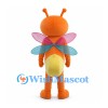 Orange Butterfly Mascot Costume with Pink Blue Wings and Yellow Belly