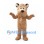 Brown Bear Mascot Costume with Wavy Striped Fur and Cream Face
