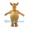 Horse Mascot Costume with Tan Body and Brown Mane