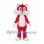 Red Cat Mascot Costume with White Cheeks and Blue Eyes