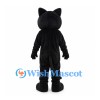 Black Cat Mascot Costume with Blue Eyes and White Whiskers