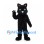 Black Cat Mascot Costume with Blue Eyes and White Whiskers