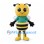 Bee Mascot Costume with Green Shirt and Yellow Lace-Up Boots