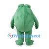 Green Leafy Vegetable Mascot Costume with Smiling Face