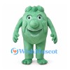 Green Leafy Vegetable Mascot Costume with Smiling Face