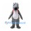 Gray Wolf Mascot Costume with Yellow Backpack and White Belly