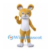 Golden Mouse Mascot Costume with Round Ears and White Belly