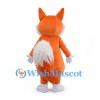 Orange Fox Mascot Costume with White Cheeks and Fluffy Tail