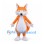 Orange Fox Mascot Costume with White Cheeks and Fluffy Tail