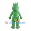 Green Dragon Mascot Costume with Yellow Ears and Tail Spikes