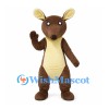 Brown Kangaroo Mascot Costume with Cream Pouch and Long Tail