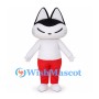 Black and White Cat Mascot Costume with Red Pants