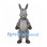 Gray Donkey Mascot Costume with Long Ears and Tooth Grin