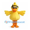 Yellow Duck Mascot Costume with Black Swim Goggles