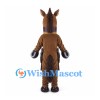 Brown Horse Mascot Costume with Dark Mane and Hoof Gloves