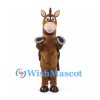 Brown Horse Mascot Costume with Dark Mane and Hoof Gloves