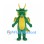Green Dragon Mascot Costume with Yellow Wings and Long Horns