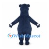 Dark Blue Bear Mascot Costume with Gray Belly and Yellow Nose