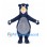 Dark Blue Bear Mascot Costume with Gray Belly and Yellow Nose