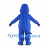 Blue Dinosaur Mascot Costume with White Belly and Long Tail