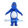 Blue Dinosaur Mascot Costume with White Belly and Long Tail
