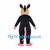 Opossum Mascot Costume with Black Body and Pink Nose