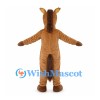 Brown Horse Mascot Costume with Cream Muzzle and Dark Mane
