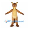 Brown Horse Mascot Costume with Cream Muzzle and Dark Mane