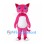 Pink Cat Mascot Costume with Blue Eyes and White Whiskers