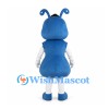 Blue Ant Mascot Costume with Red Bow Tie and Black Hat
