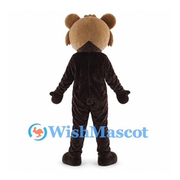 Brown Raccoon Mascot Costume with Dark Eye Mask and Cream Muzzle