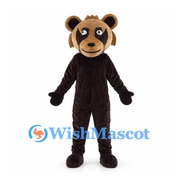 Brown Raccoon Mascot Costume with Dark Eye Mask and Cream Muzzle