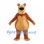 Brown Bear Mascot Costume with Tan Belly and White Head Bow
