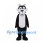 Black and White Wolf Mascot Costume with Blue Eyes and Fangs