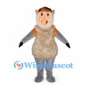 Proboscis Monkey Mascot Costume with Orange Body and Gray Limbs