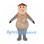 Proboscis Monkey Mascot Costume with Orange Body and Gray Limbs