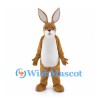 Tan Kangaroo Mascot Costume with Tall Ears and White Belly