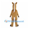 Tan Horse Mascot Costume with Tooth Grin and White Mane