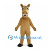 Tan Horse Mascot Costume with Tooth Grin and White Mane